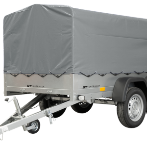 REMORQUE DOUBLE ESSIEUX UNITRAILER 264/2 KIPP AVEC ROUE JOCKEY, ARCEAU ET BÂCHE GRISE